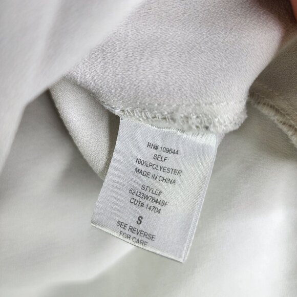 Womens White 41 Hawthorn Button-Up Blouse Polyester Roll-Up Sleeves Size S - Picture 7 of 11